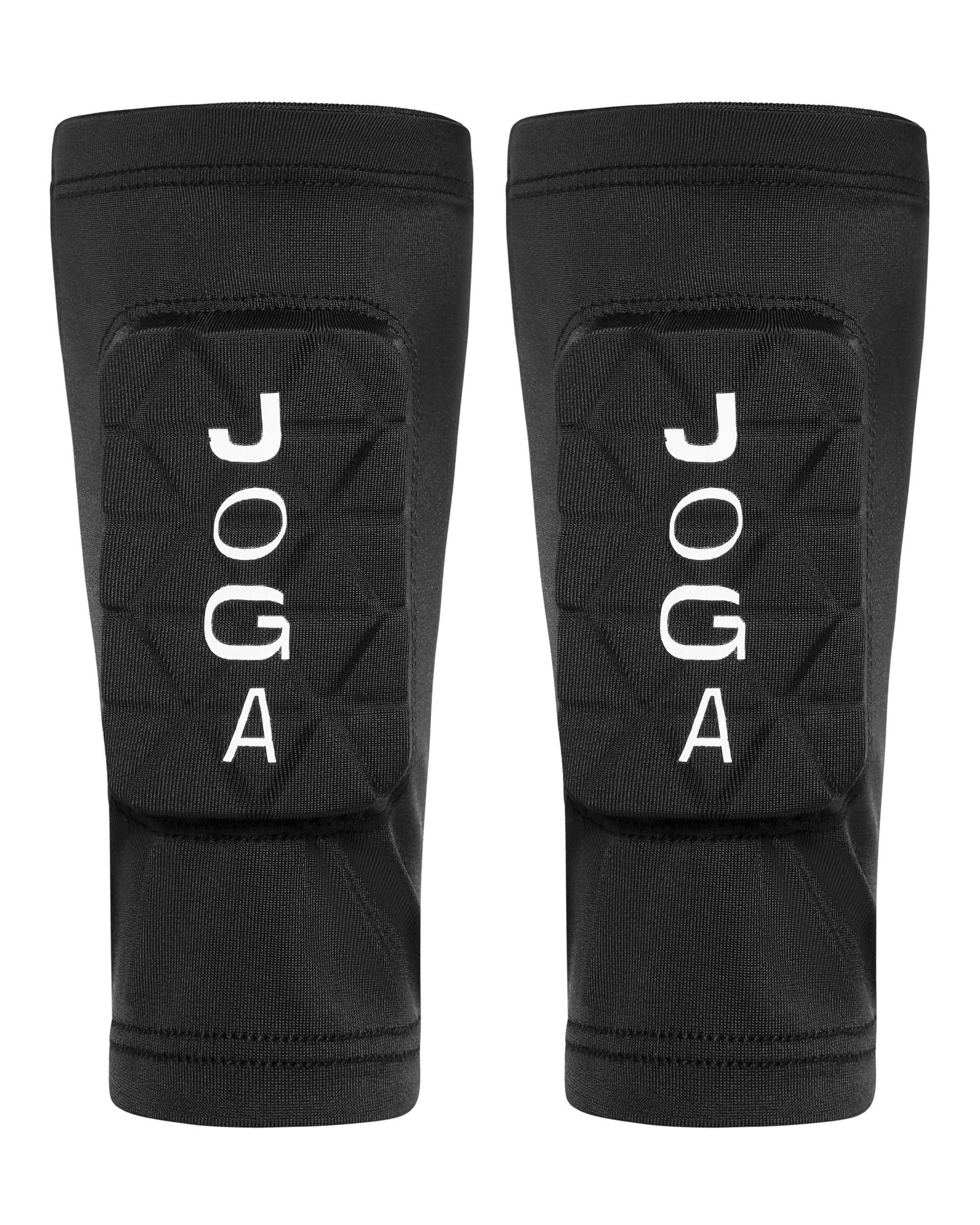 JOGA Shin Pad Sleeves for Boys, Girls, & Teens | Black & Lightweight Football Shin Pads Sleeves | Stretch Fit Shin Pad Socks for Kids | Breathable Shin Pad Sock for Training & Matches