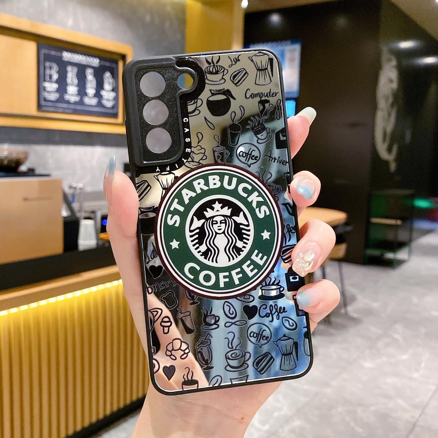 A.S. PLATINUM TPU+PC New Luxury Starbuck Print Design Mobile Phone