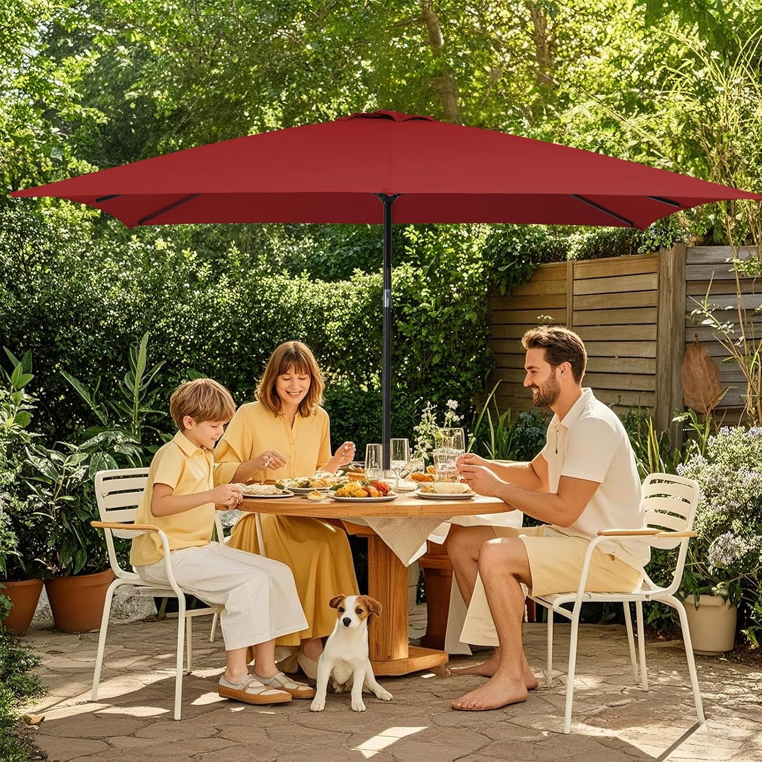Stay Stylish and Cool: MEWAY 6.5ft Rectangular Patio Umbrella Review