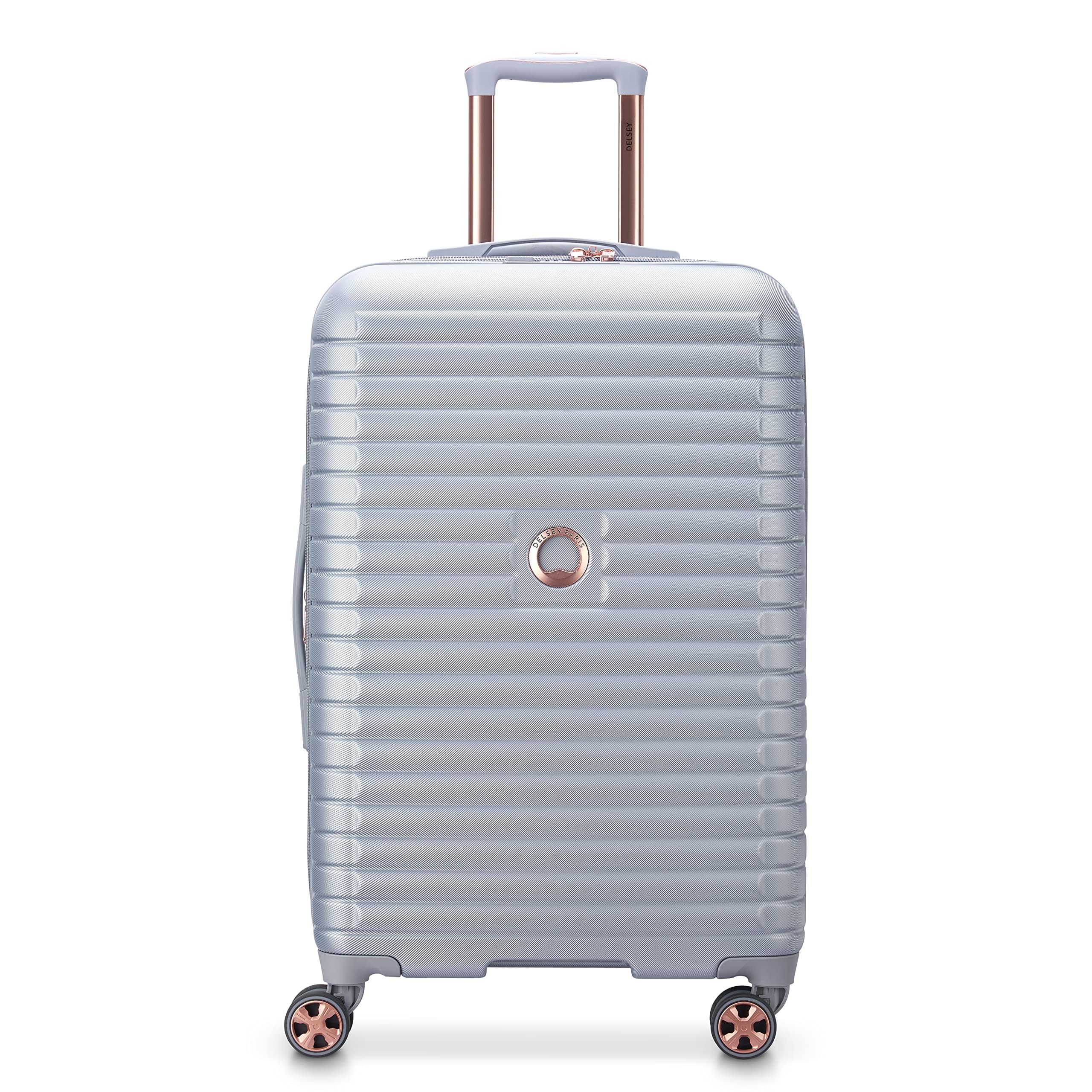 DELSEY PARIS Cruise 3.0 Hardside Expandable Luggage with Spinner Wheels, Platinum, Checked-Medium 24 Inch, Cruise 3.0 Hardside Expandable Luggage with Spinner Wheels