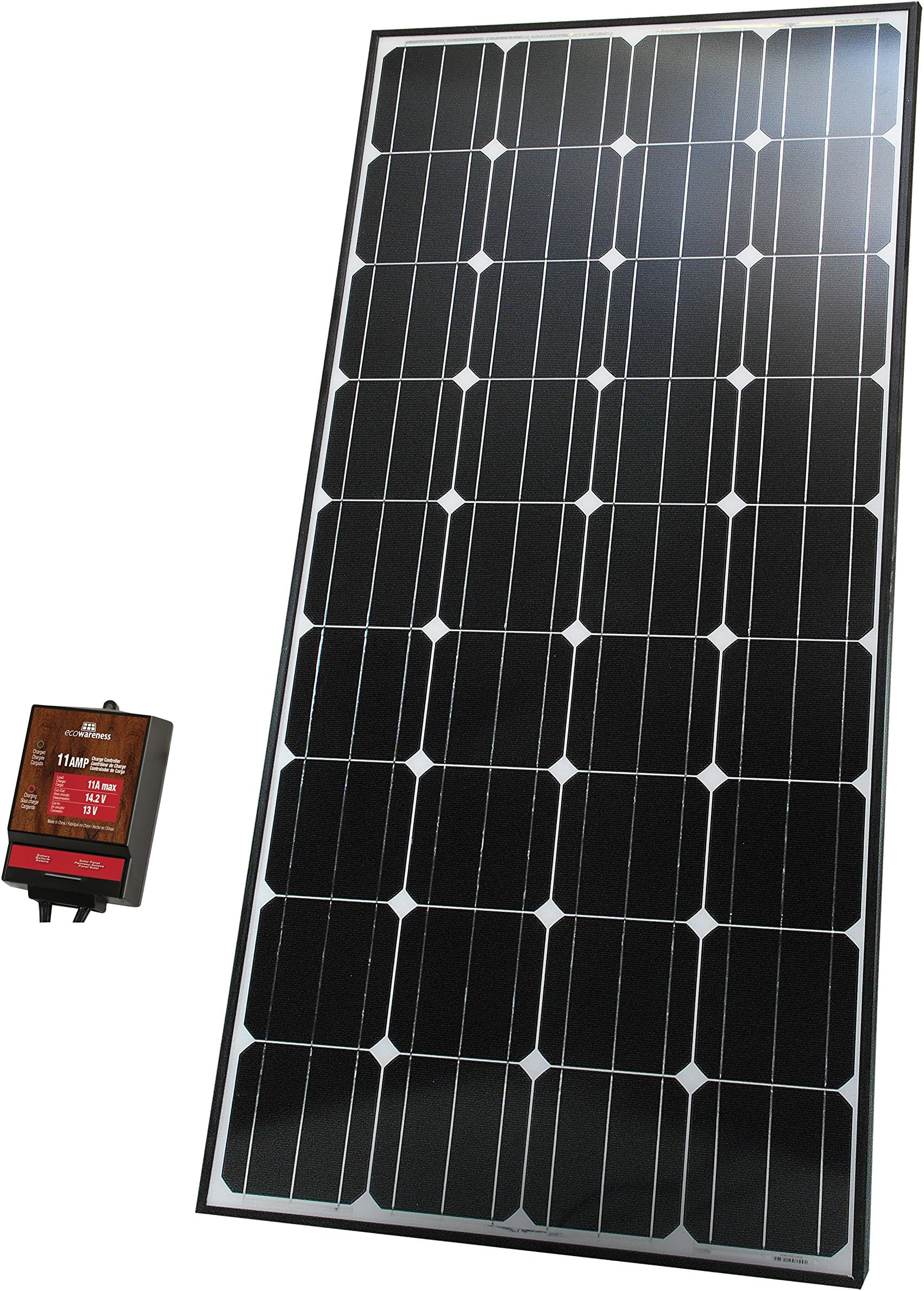 Ecowareness 50160 165-watt Monocrystalline Solar Panel for 12-Volt Charging with 11-Amp Charge Controller
