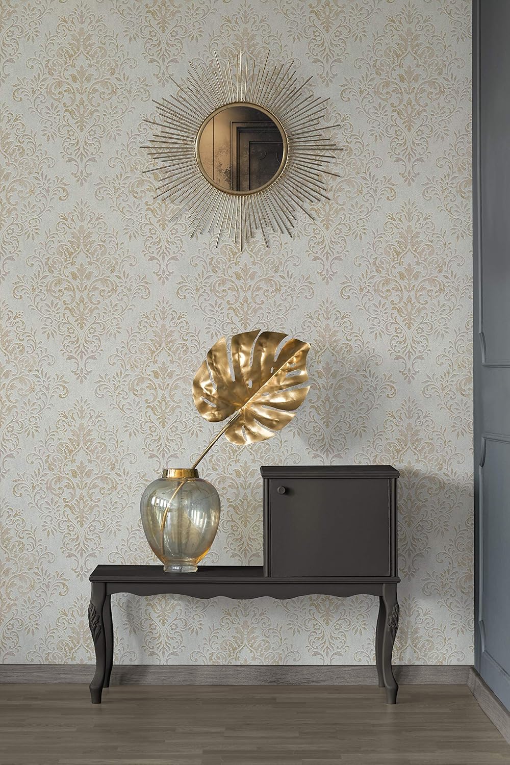 JETTE Livingwalls Joop 339244 33924-4 Non-Woven Wallpaper with Ornaments Baroque 10.05 m x 0.53 m Beige Brown Metallic Made in Germany