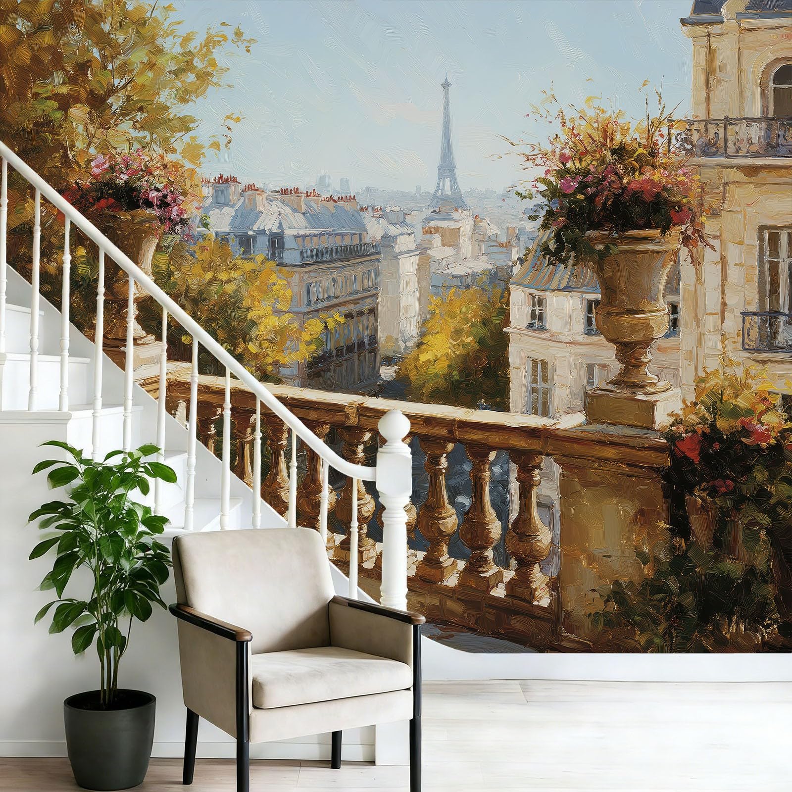 Duża fototapeta z włókniny 350 x 256 cm, miasto Paryż architektura tapeta obrazowa do sypialni i salonu, kolor