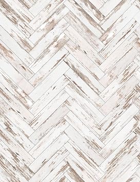 Vintage White Wood Peel and Stick Wallpaper Rustic Removable Contact Paper Herringbone Wood Boards Plank Self Adhesive Wall Paper for Rooms Kitchen Countertop Cabinet 17.7" x 118"