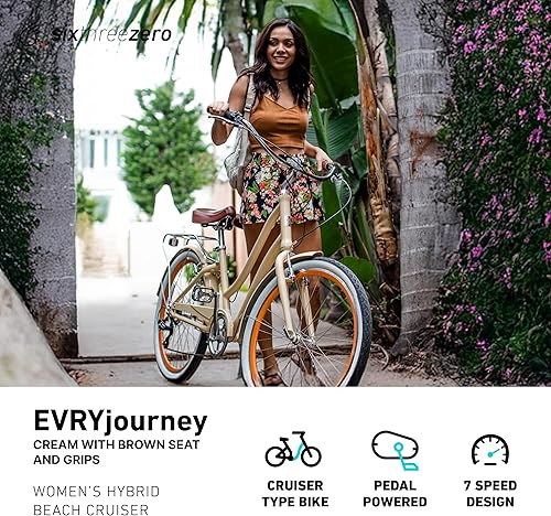 Miniatura 2 de sixthreezero EVRYjourney Bicicleta Cruiser de Playa para Mujeres, Bicicleta Híbrida de Turismo con Cuadro de Paso Bajo