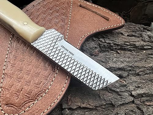 Miniatura 4 de 7" hecho a mano de encargo cuchillo fijo de la escobilla del pezuñacuchillo del muchacho de la vacacuchillo del cortador del toro, cuchillos del