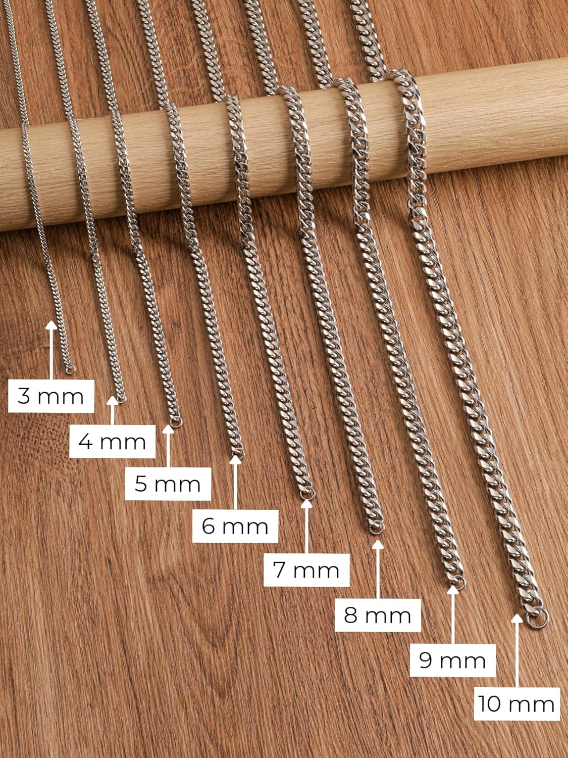 HAQUIL Stainless Steel Miami Cuban Curb Link Chain Necklace, Jewelry Gift for Men and Women - Image 3