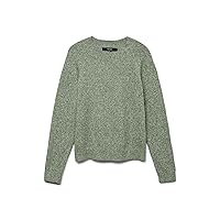 VERO MODA Vmdoffy LS O-Neck Blouse Ga Noos Maglione, Laurel Wreath/Dettagli: mélange
