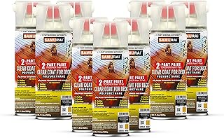 Sponsored Ad - Samurai 2-Part Polyurethane Deck Clear Coat Spray Paint (Flat Clear, Pack of 9 Cans)