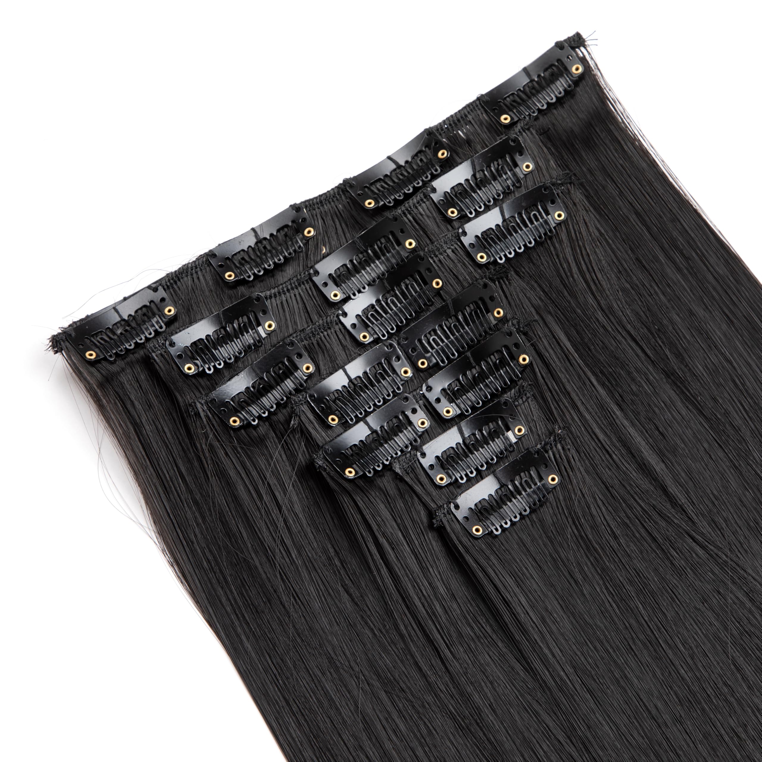 Swy Hair Clip in Hair Extensions Body Wave 22 inches 7Pcs 150g Straight Hair Synthetic Hair Extensions (S-Natural3 Black3, Straight) - Image 4