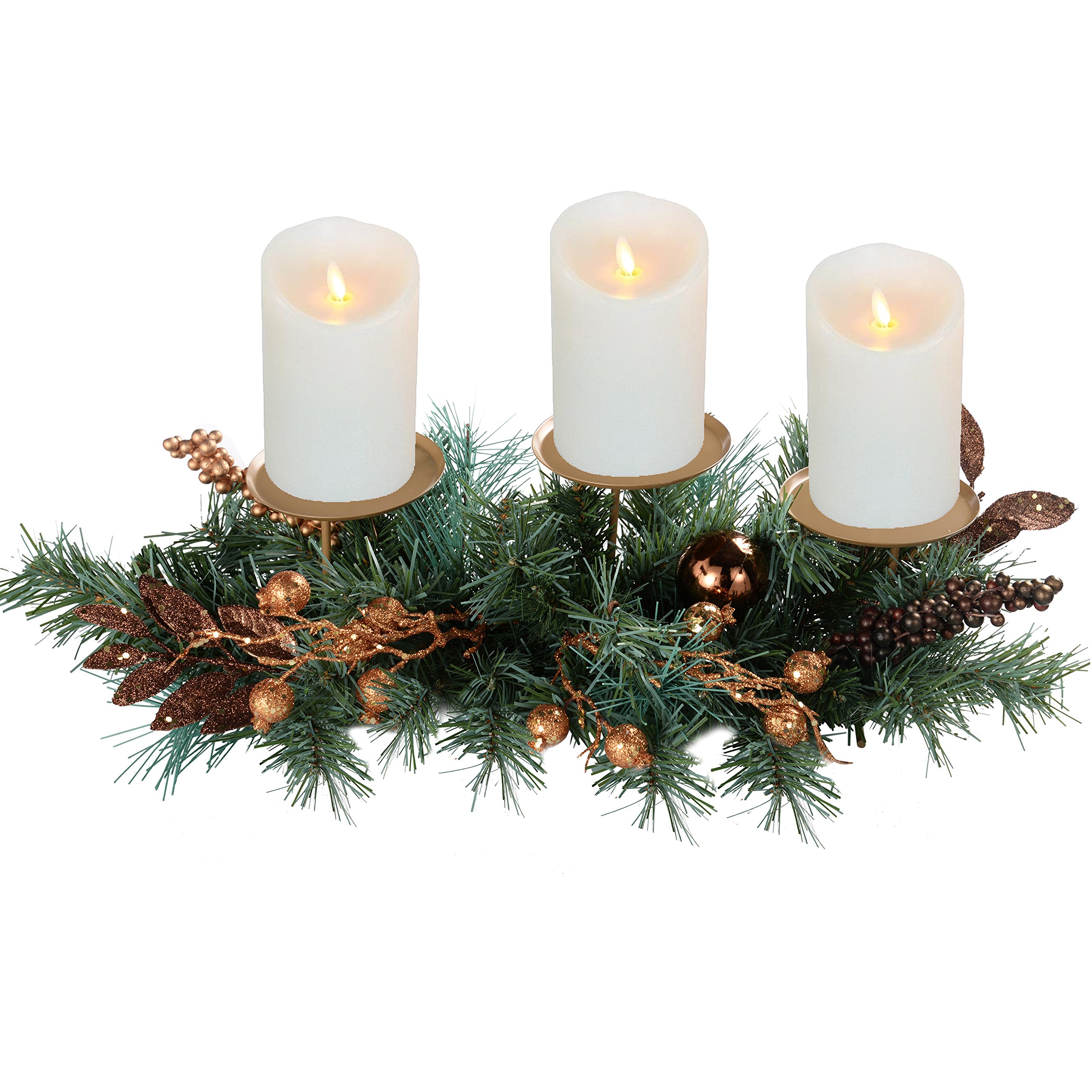 Christmas Central Set of 3 Black Traditional Style Pillar Candle Holder Lanterns 27