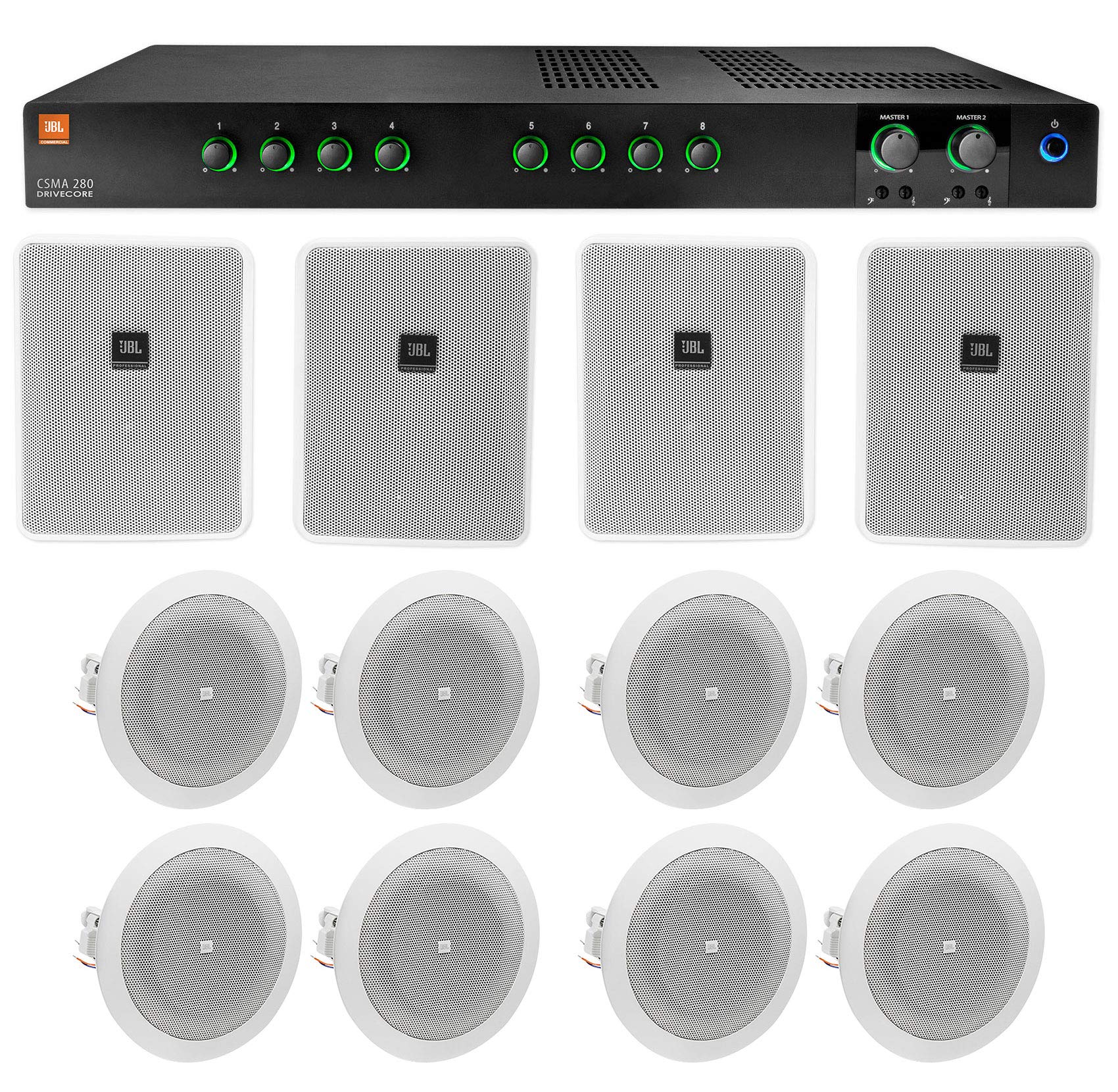 Audiosavings Bundle: (1) JBL CSMA280 Commercial/Restaurant 2 x 80w Amplifier Bundle with (2) Control 25-1 5.25