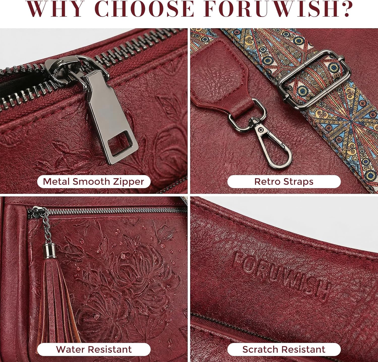 Anti theft Travel Trendy Crossbody Bags For Women Waterproof Quilted Vegan Leather Medium Crossbody Purses For Women