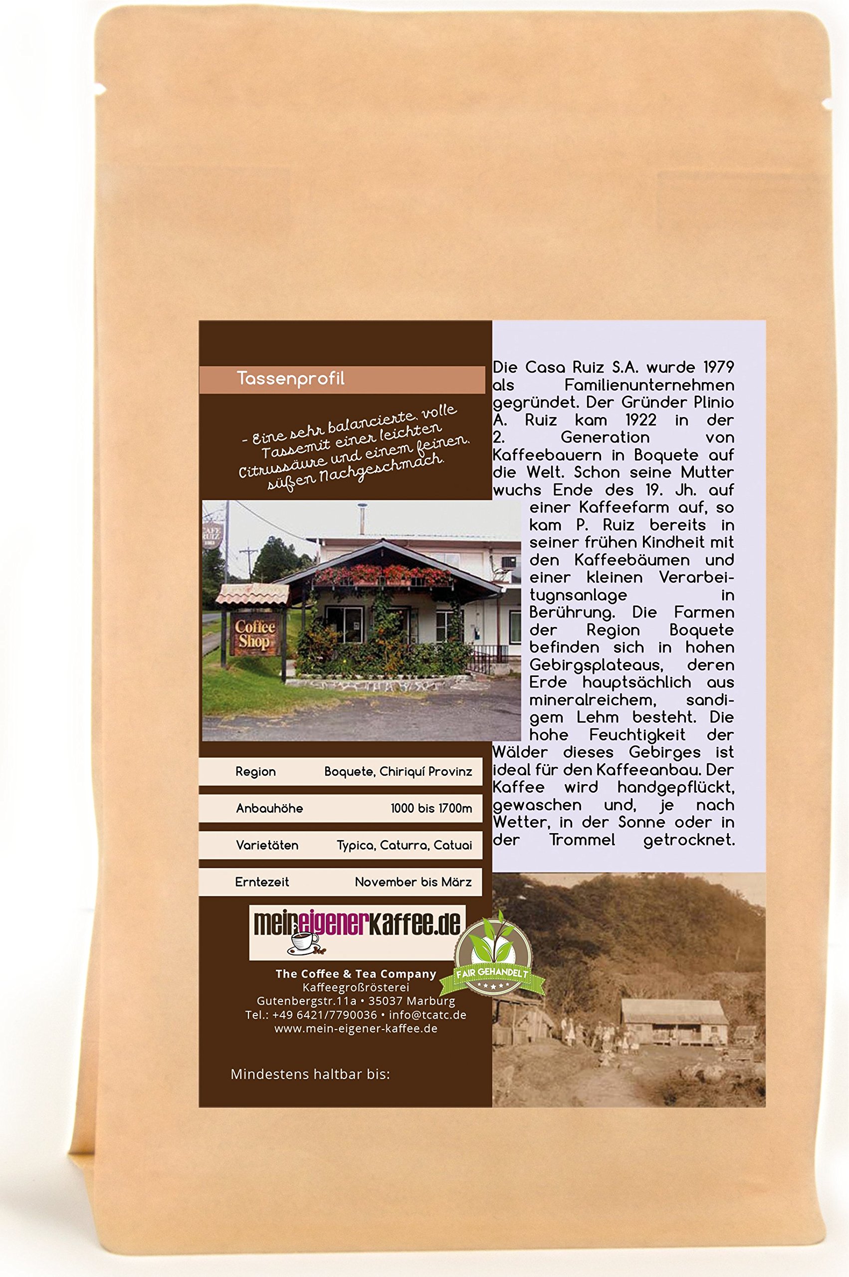 Kaffee Globetrotter - Kaffee Mit Herz - Panama Boquete Casa Ruiz - 2 x 1000 g Ganze Bohne - für Kaffee-Vollautomat, Kaffeemühle - Röstkaffee Fair Gehandelt | Nachfüllpack Sparpack