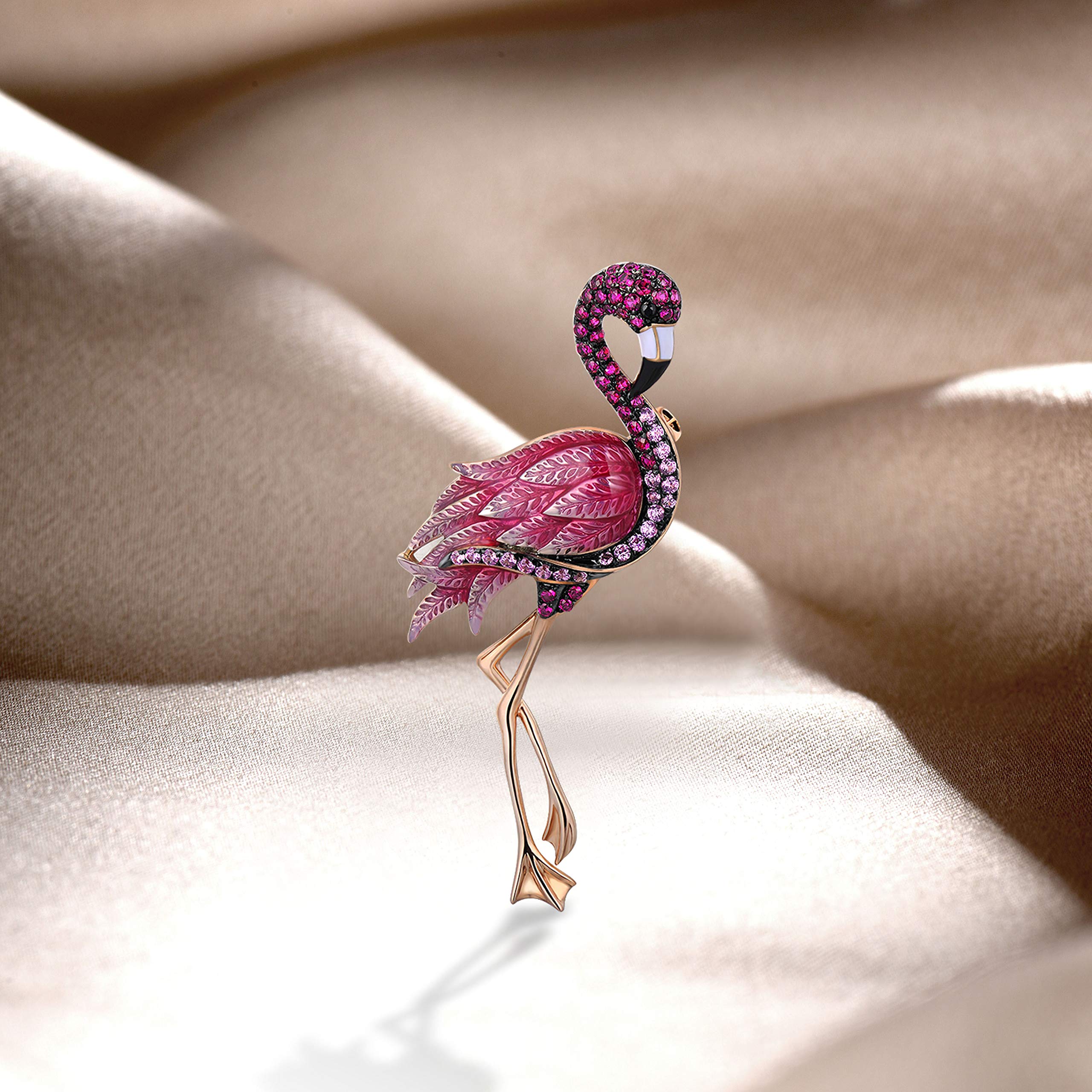 Santuzza 925 Sterling Silver Brooch Enamel Bird Pin