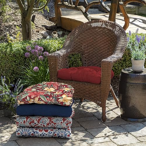 Miniatura 5 de Arden Selections Cojín de mimbre para silla de exterior, paquete de 2, 20 x 18, cojín de felpa copetudo para sillas de mimbre y mecedoras de 18 x 20