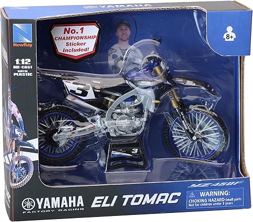 Miniatura 2 de Yamaha YZ450F Championship Edition Motocicleta #3 Eli Tomac Yamaha Factory Racing 112 Modelo fundido a presión por New Ray