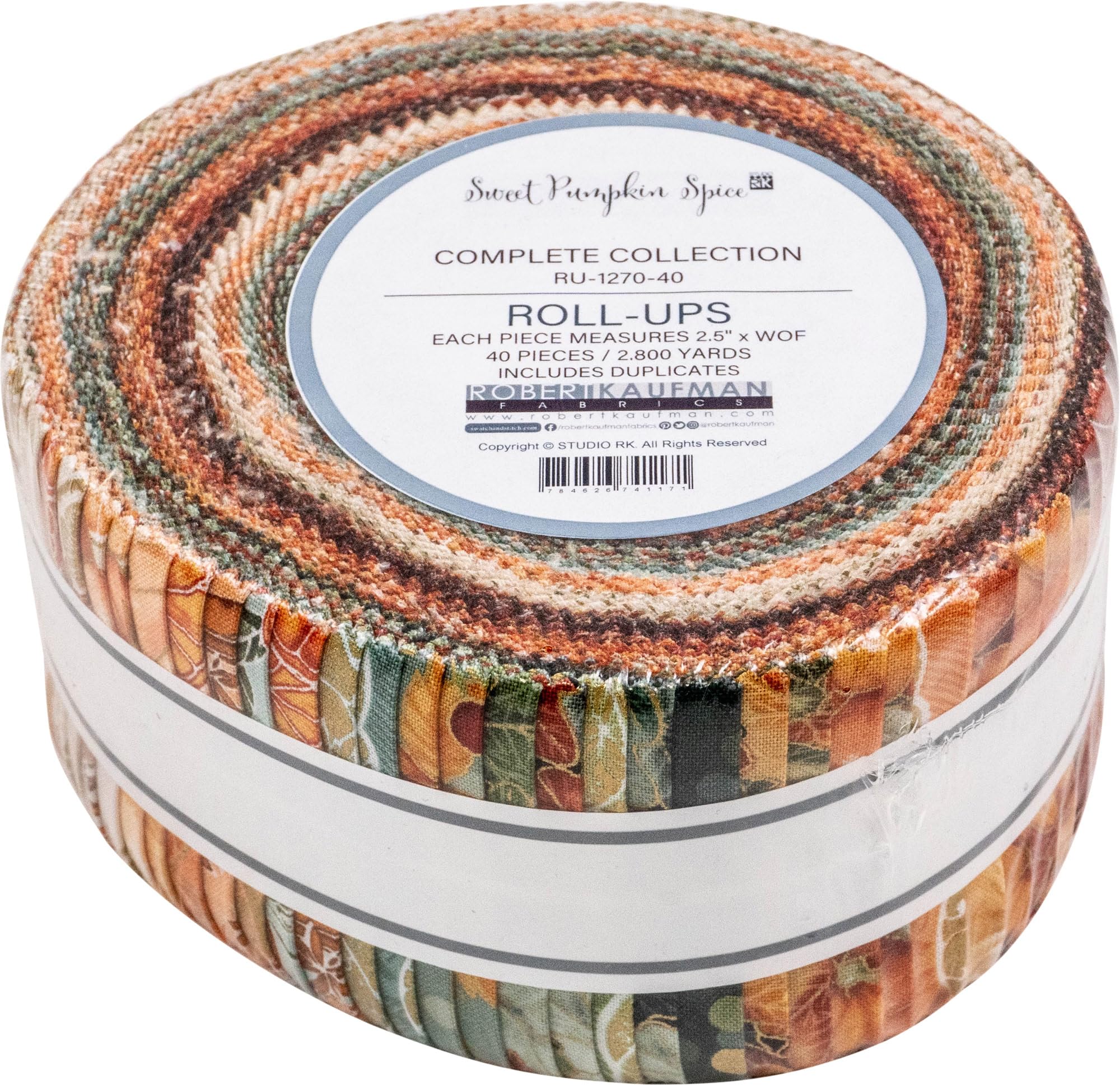 Sweet Pumpkin Spice Roll Up 40 2.5-inch Strips Jelly Roll Robert
