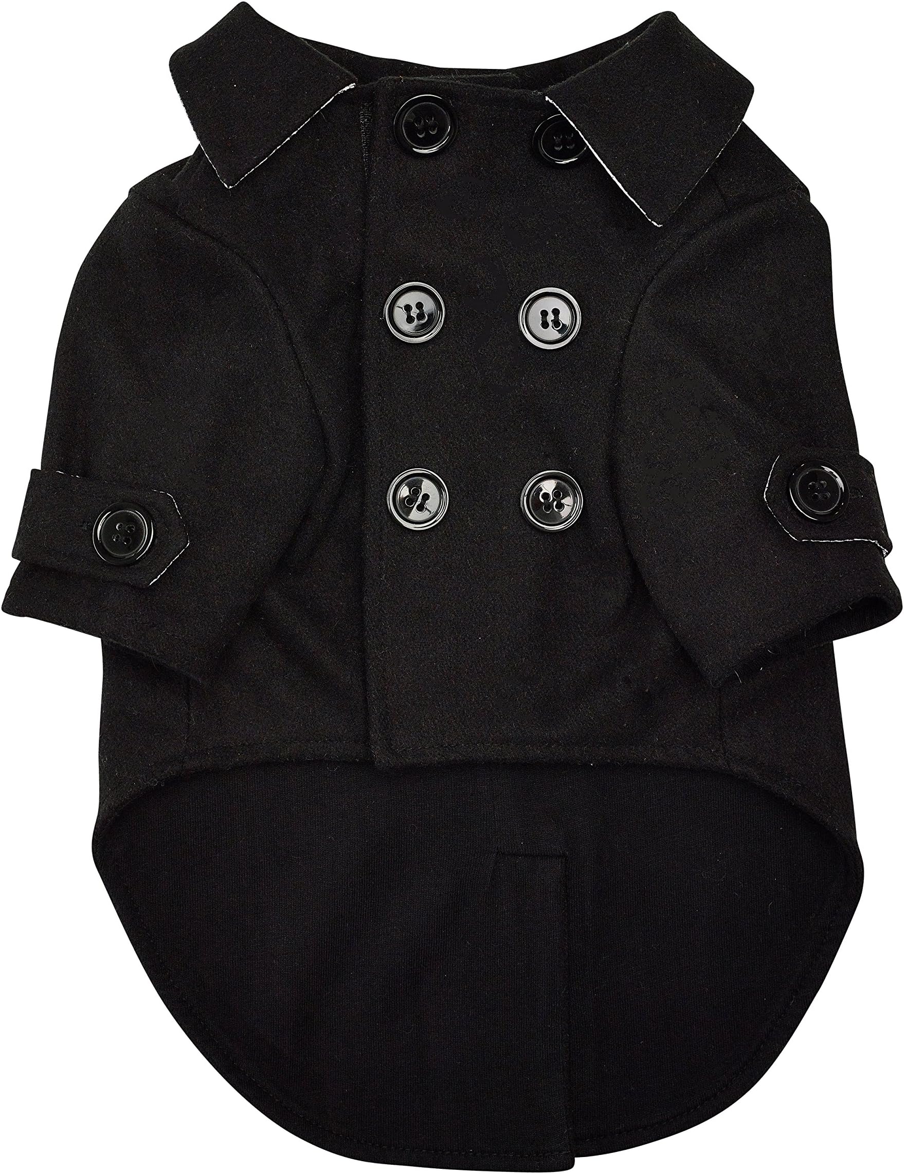 Ellie Dog Wear The Wallstreet Dog Peacoat with Reflectors for Night Visibility and Adjustable Hook & Loop Straps - Available in Sizes Extra Small to Extra Large. Comfortable Winter Dog Clothing