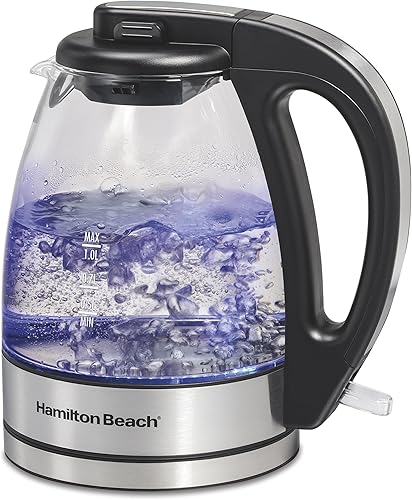 Miniatura 2 de Hamilton Beach Hervidor de té eléctrico de vidrio, caldera de agua y Twinings English Breakfast Tea K-Cup Pods Bundle