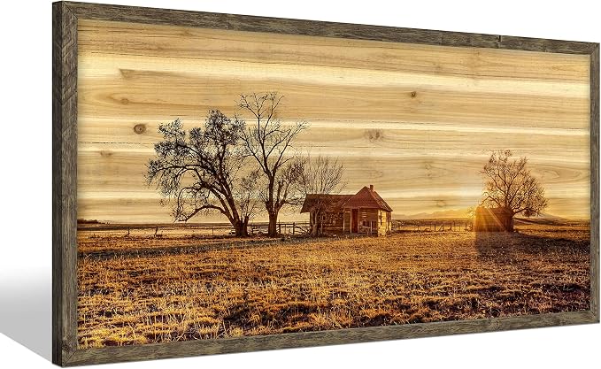 Framed Wall Art Rustic Landscape