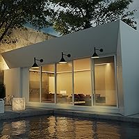 Vista 3 de Lámpara de granero de cuello de cisne negro satinado de 19 pulgadas con brazo de extensión largo de 15 pulgadas, aplique de pared de granja