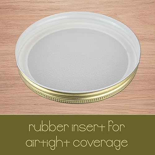 Miniatura 5 de kitchentoolz Tarro Mason de medio galón de boca ancha con tapa de metal hermética, seguro para fermentar kéfir de kombucha, curar decapado,