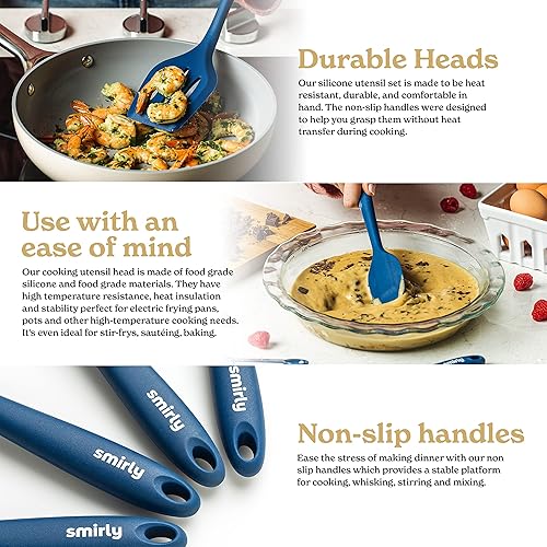 Miniatura 4 de Juego de utensilios de cocina de silicona y soporte juego de utensilios de cocina, esenciales de cocina para el nuevo hogar y el primer apartamento,