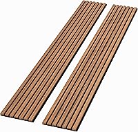 Vista 10 de Paquete de 2 paneles acústicos de pared de madera de 94 x 12.6 pulgadas, listones 3D insonorizados para paredes y techos, elegantes paneles Nogal