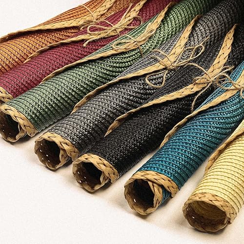 Miniatura 7 de Noctiflorous Juego de 4 manteles individuales redondos trenzados de 15 pulgadas, lavables, resistentes al calor, para mesa de comedor,