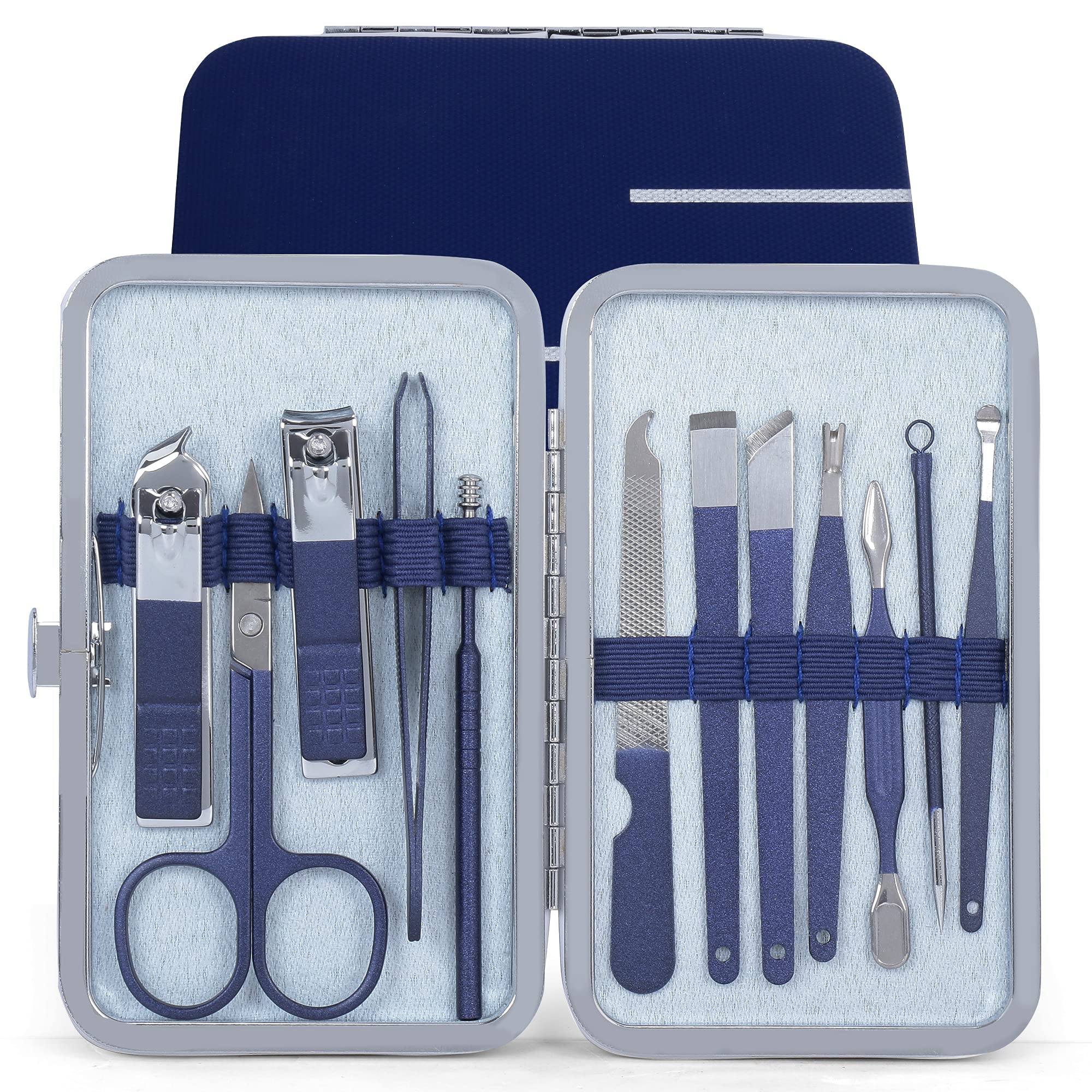 DOCOSS 12 IN 1 Stainless Steel Professional Manicure & Pedicure Kit For Women Includes A Nail Cutter and Cllippers, Acne Remover Needle-image-7