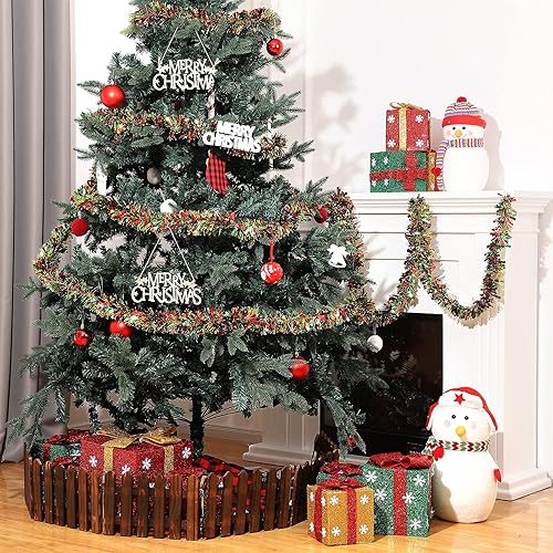 Miniatura 4 de Guirnalda de oropel de Navidad de 39.4 pies con torsión metálica, guirnalda colgante brillante para árbol de Navidad, suministros de fiesta,