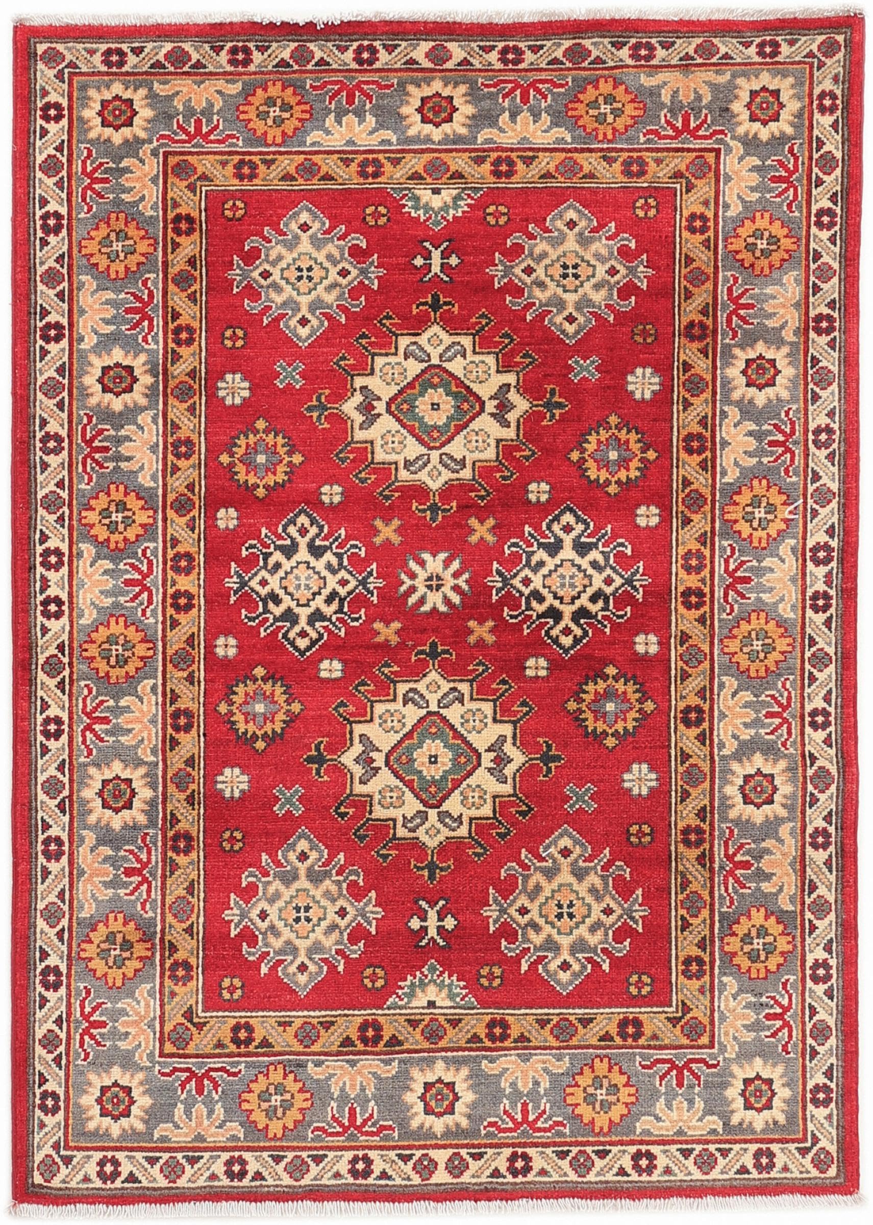 Tapis Kazak en laine noué main 97x135 cm idéal pour réchauffer une chambre
