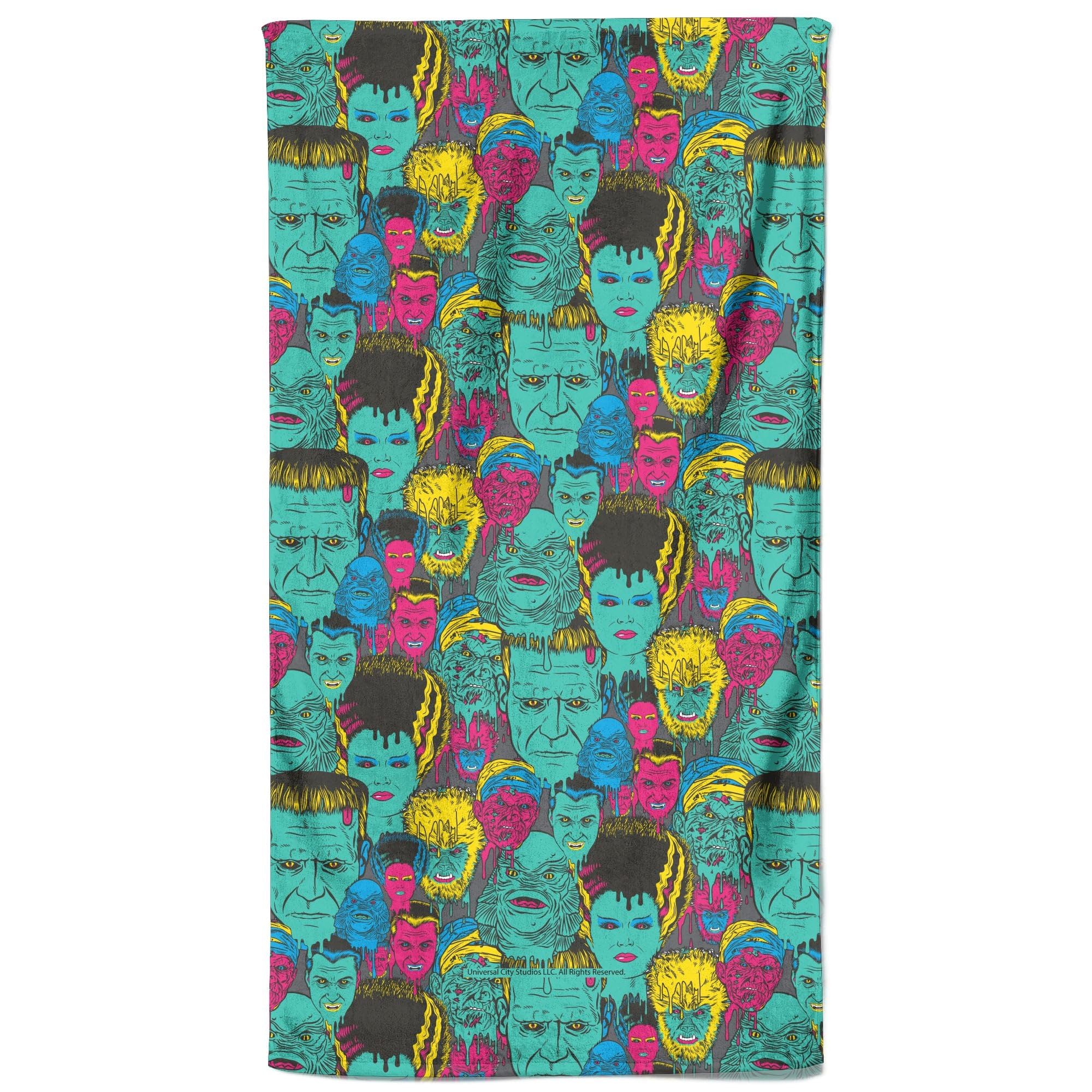 Zavvi Universal Monsters Frankenstein Mixed Pattern Beach Towel