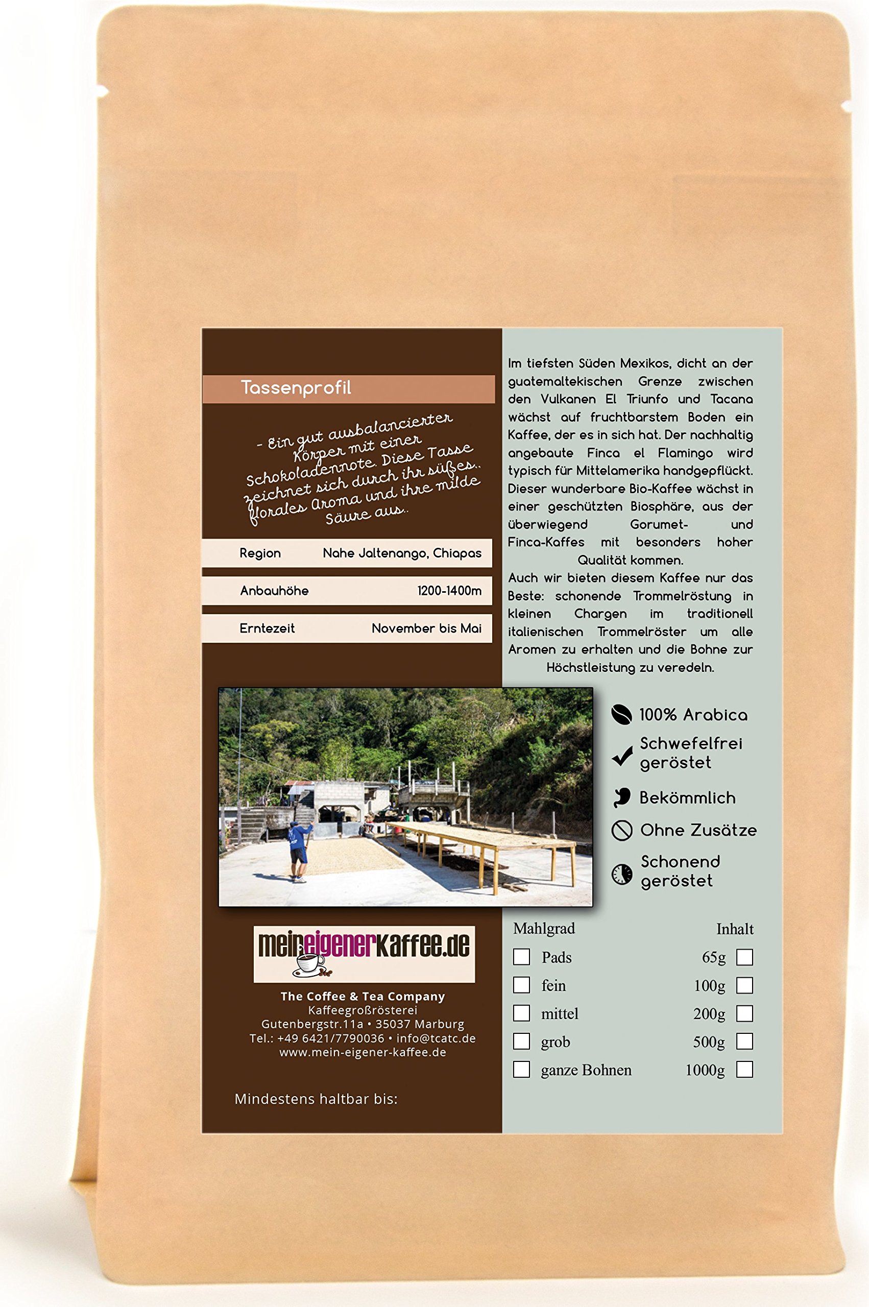 Kaffee Globetrotter - Bio Mexico Finca El Flamingo- 2 x 1000 g Ganze Bohne - für Kaffee-Vollautomat, Kaffeemühle - Röstkaffee aus biologischem Anbau | Gastropack Sparpack
