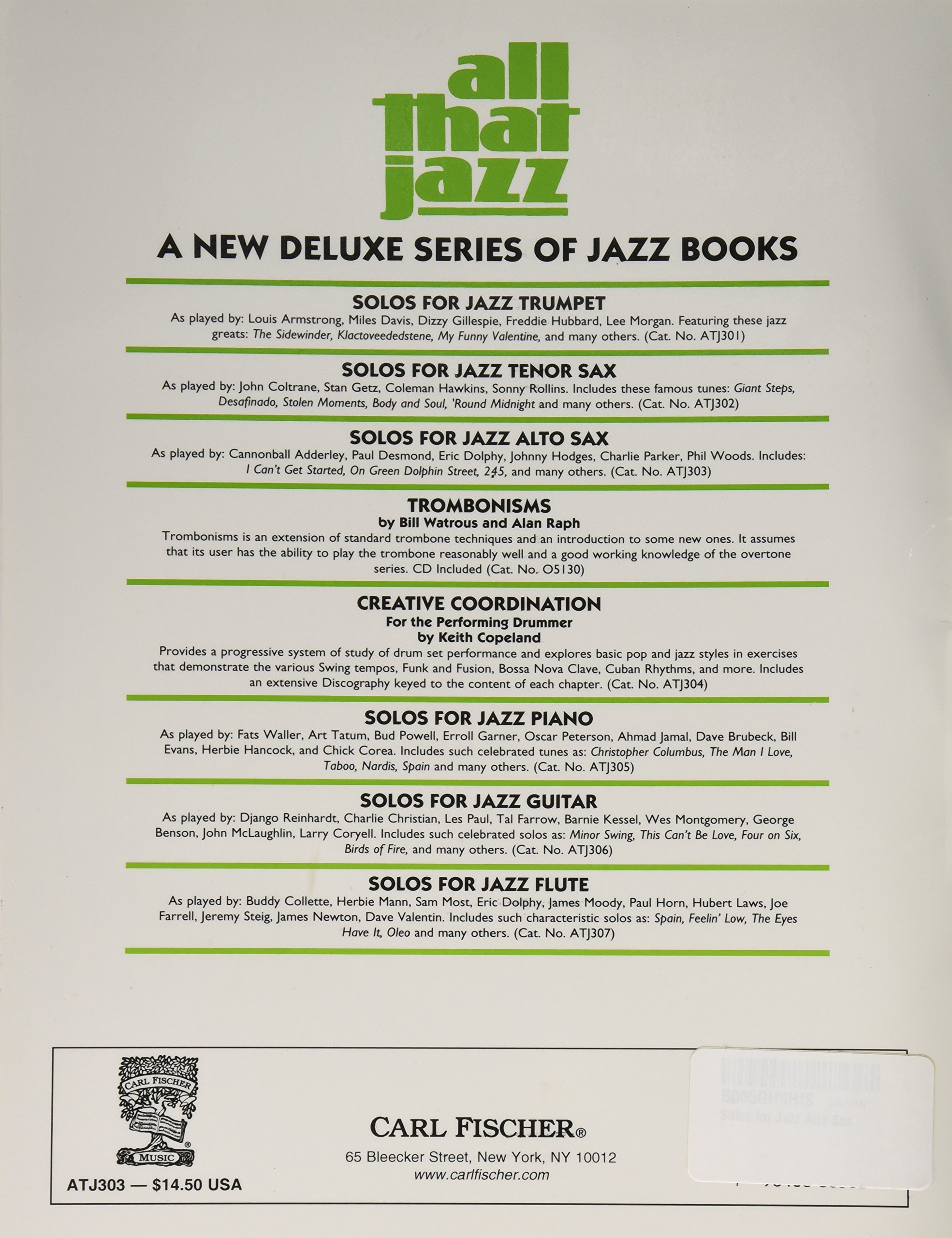 SOLOS FOR JAZZ ALTO SAX