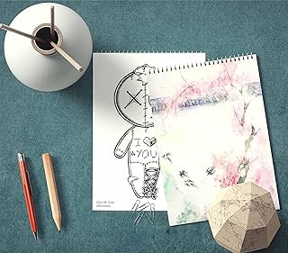 Generic Stormy Pink Flowers 100 Sheet Sketchbook