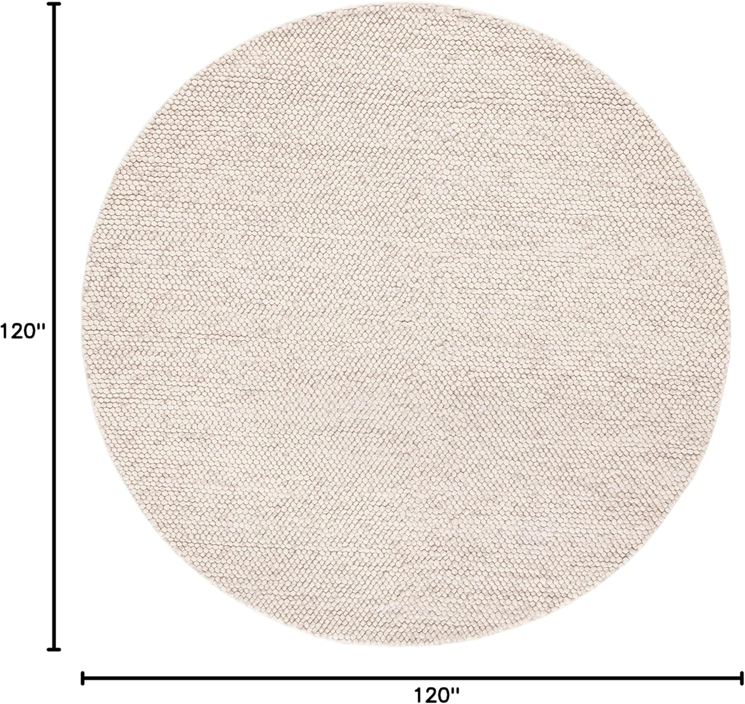 SAFAVIEH Natura Collection Area Rug - 10' Round, Beige & Ivory, Handmade Wool Blend, Textured Design, Ideal for Living Room, Bedroom, Dining Space (NAT425B)