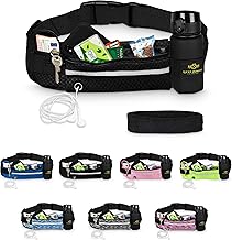 Lucky Humans Laufgürtel Sport, Joggen & Laufen mit Handy-Tasche schwarz - Damen & Herren Bauchtasche mit Flaschen & Handy-Halterung - Trinkgürtel Running & Walking Belt - Jogging & Lang-Lauf Zubehör