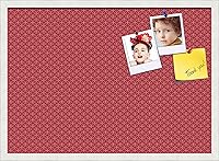 Vista 242 de PinPix Tablero de anuncios de corcho de 12 x 12 pulgadas. Este tablero decorativo enmarcado viene con diseño de círculos B W y un marco blanco