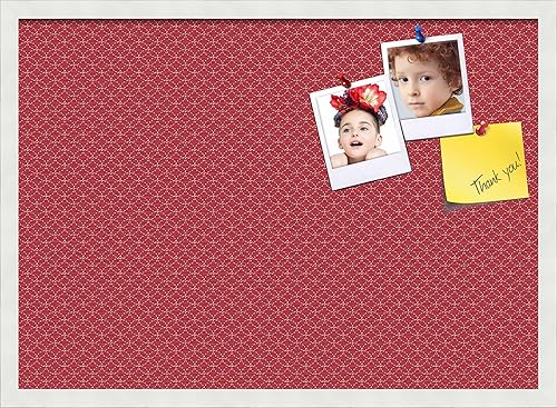 Miniatura 242 de PinPix Tablero de anuncios de corcho de 12 x 12 pulgadas. Este tablero decorativo enmarcado viene con diseño de círculos B W y un marco blanco