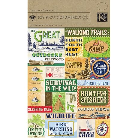 K&Company Boy Scout Camping Embossed Stickers: Unleash the Adventure for Your Young Explorer