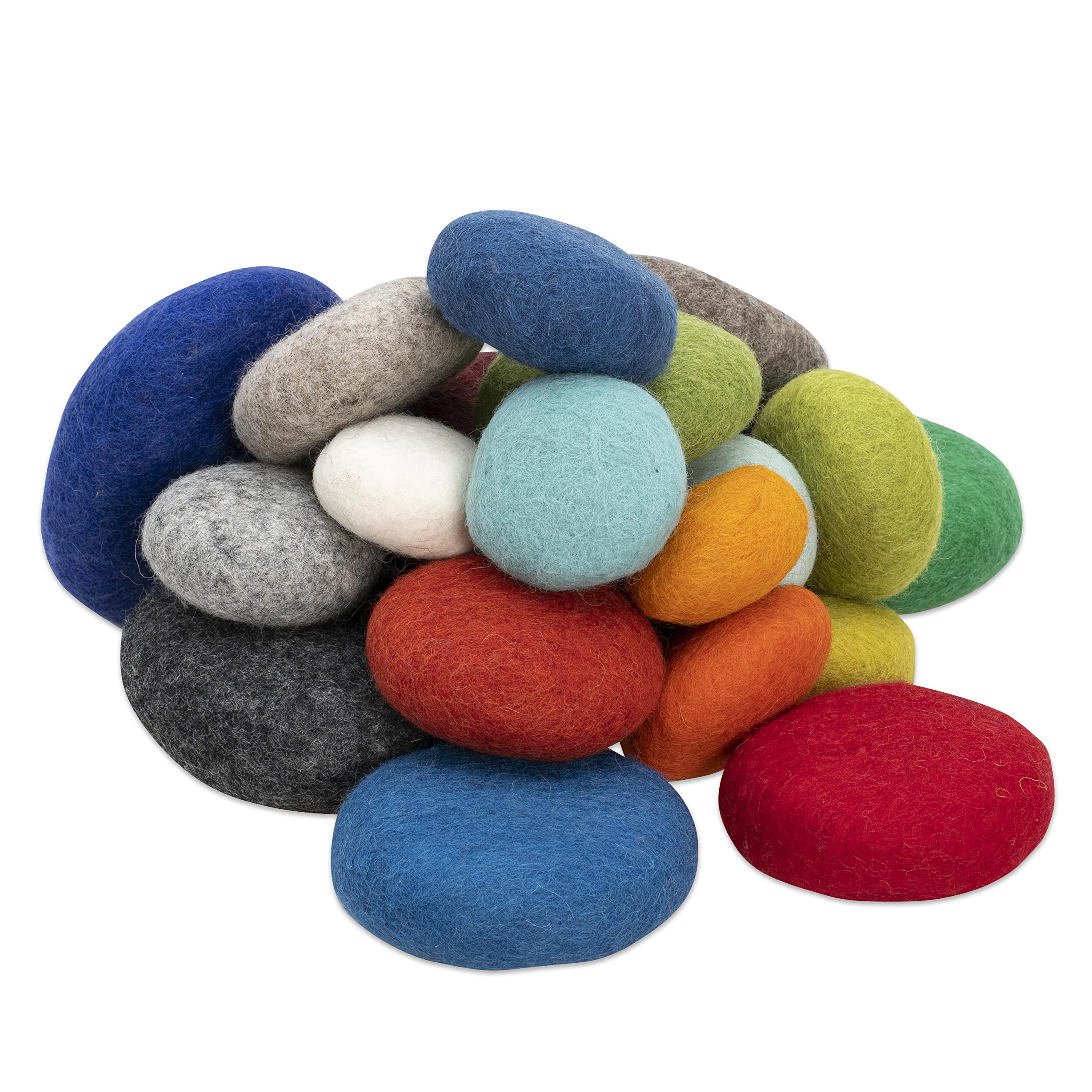 Betzold - Regenbogen-Filzkiesel, 20-TLG. Bunt zum Legen und Stapeln Spielmaterial
