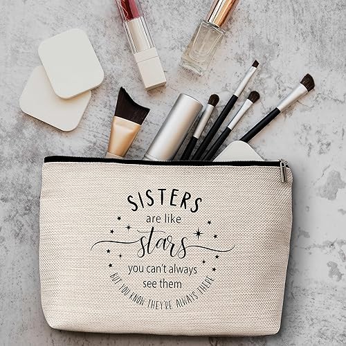 Miniatura 3 de AWSICE Bolsa organizadora de maquillaje para hermanas, regalos para hermanas, bolsa de cosméticos inspiradora, regalos de amistad para hermanas,