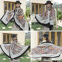 Vista 5 de DANA XU Manta de pashmina extragrande 100% de lana merina, bufanda de viaje, bufanda de cachemira para mujer, otoño e invierno, chal de gran