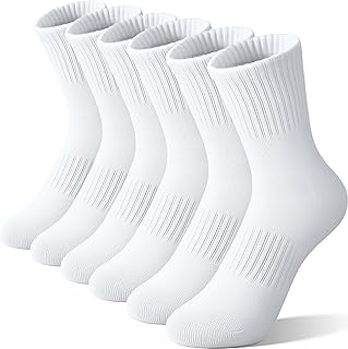 Unisex School Kids Boys Girls Athletic Socks Soft Cotton Student Uniform White Black Gray Crew Socks 6 Pairs
