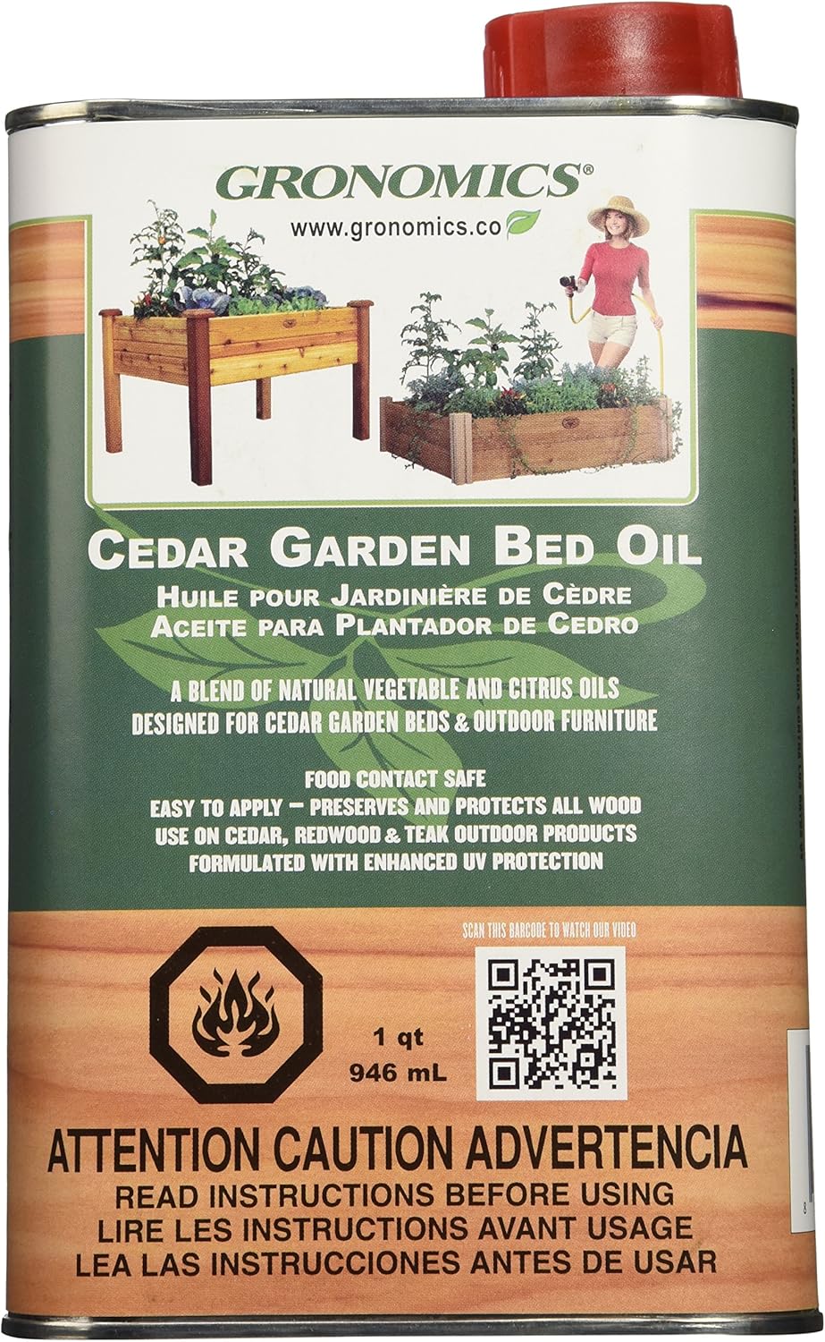Gronomics GBO1Q Cedar Garden Bed Oil, 1Quart Outdoor