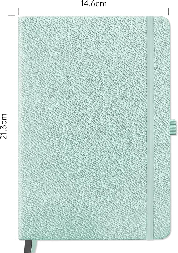 Mlife Notebook Lined A5 Journal Book with 200 Pages Premium 100 gsm Ink-Proof Paper Thickness PU Hard Cover Notebook Inner Pocket Elastic Band Bullet Journal and Notepad Hardcover (Teal)