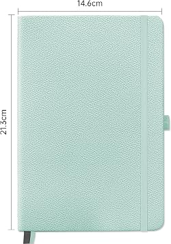 Mlife Notebook Lined A5 Journal Book with 200 Pages Premium 100 gsm Ink-Proof Paper Thickness PU Hard Cover Notebook Inner Pocket Elastic Band Bullet Journal and Notepad Hardcover (Teal)