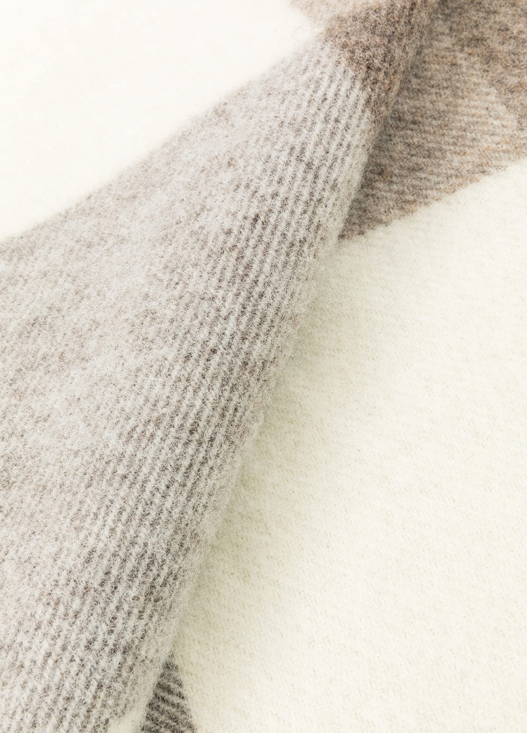 LANEROSSI Coperta Pamela, pura lana vergine (Matrimoniale, Bianco/Beige)